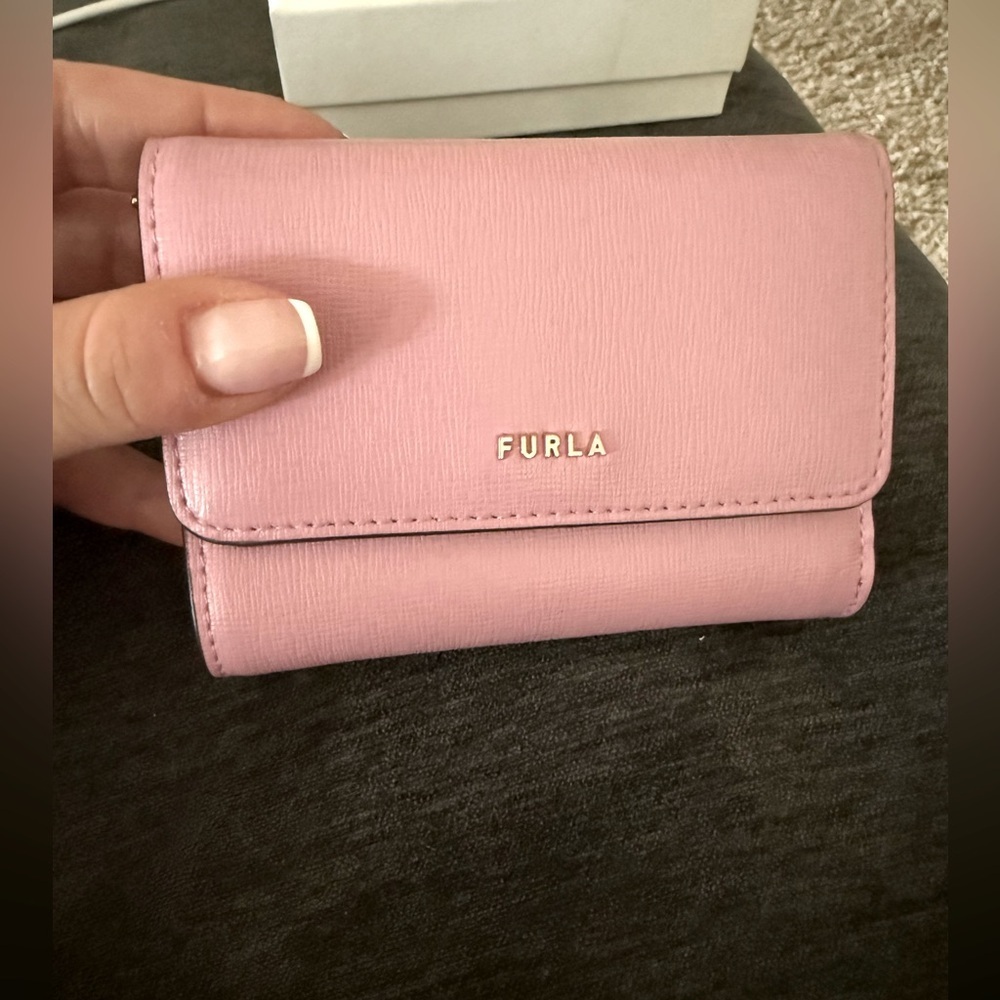 Furla authentic light Pink leather Wallet with gold hardware nwot